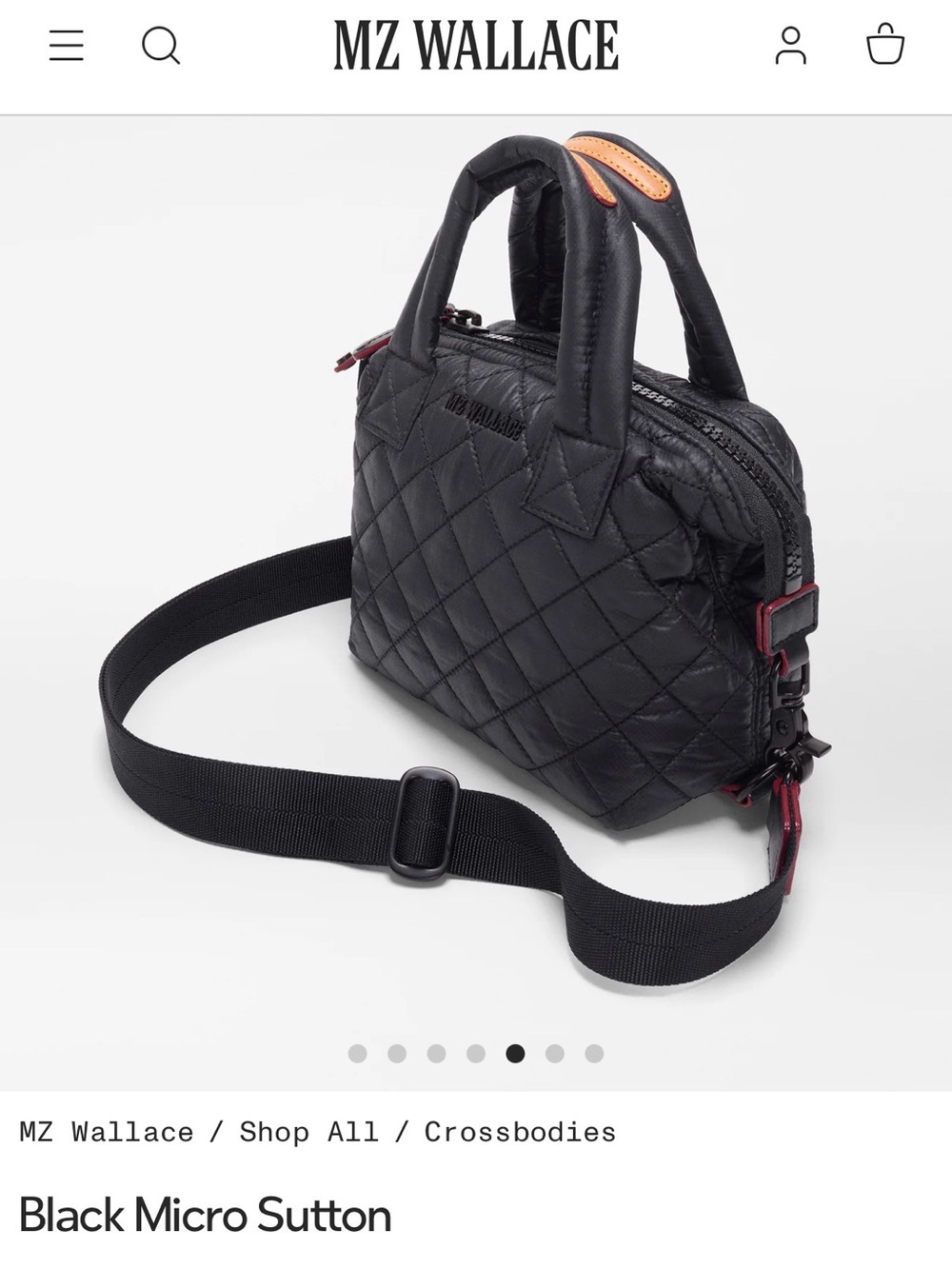 MZ Wallace Quilted Mini Satchel - Black with Red Accents - Picture 2 of 2